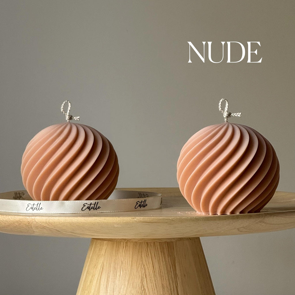 Ribbed Ball Candle| Trendy Handmade Decoration-3