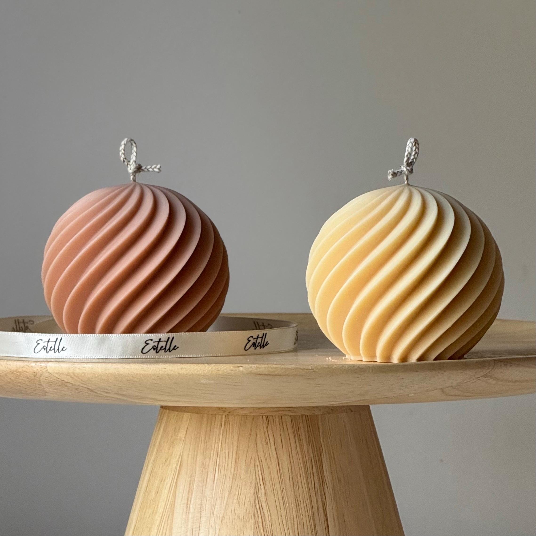Ribbed Ball Candle| Trendy Handmade Decoration-0