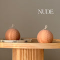 Geometric Orb Candle – Sculptural Textured Design-1