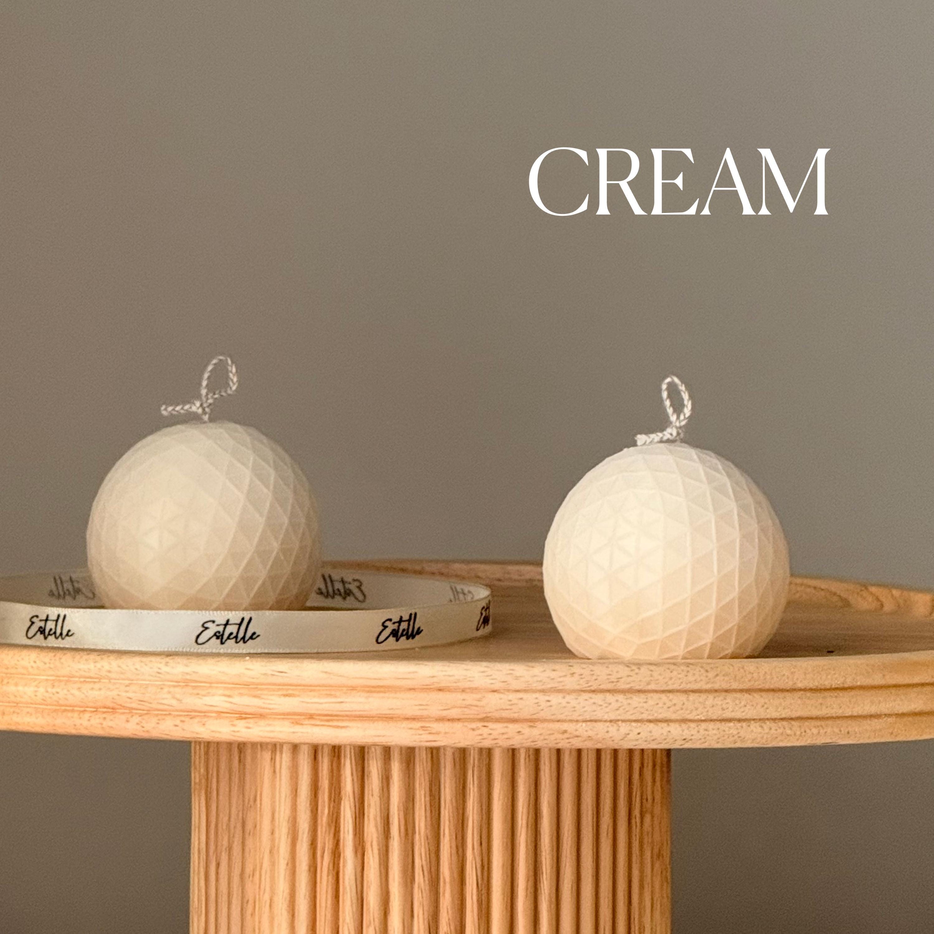 Geometric Orb Candle – Sculptural Textured Design-2