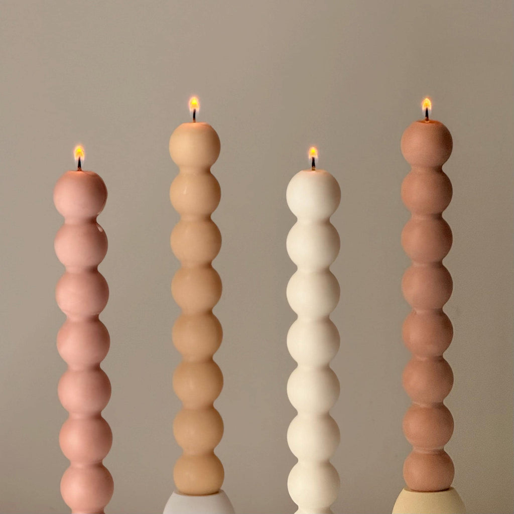 Bubble Column Taper Candle: Handmade Soy Dinner Candle-1