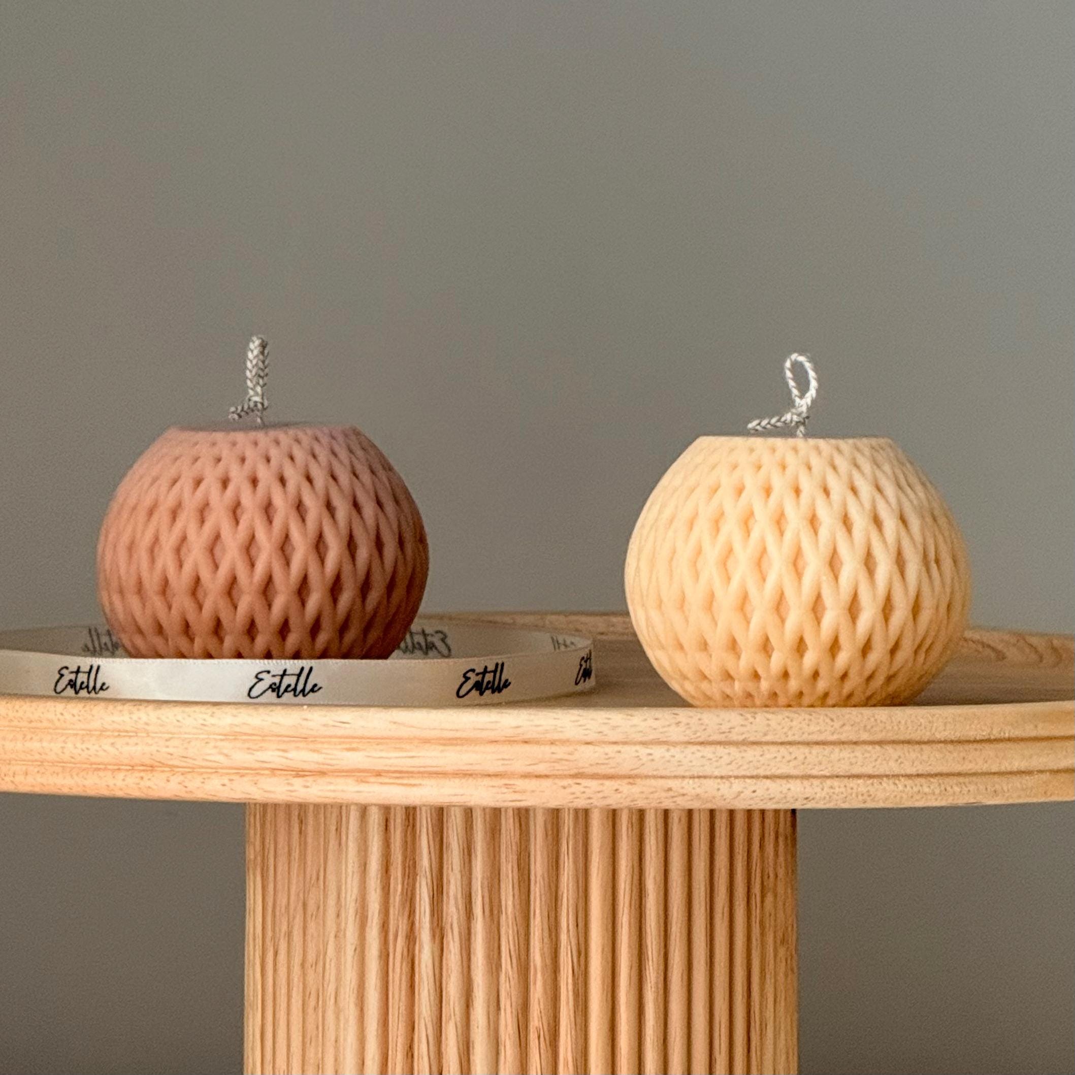 Woven Sphere Candle – Sculptural Textured Design-0