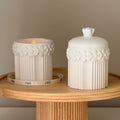 Wild Bloom Jar Soy Wax Candle with Lid : Large Jesmonite Vessel Scented Wood Wick-0