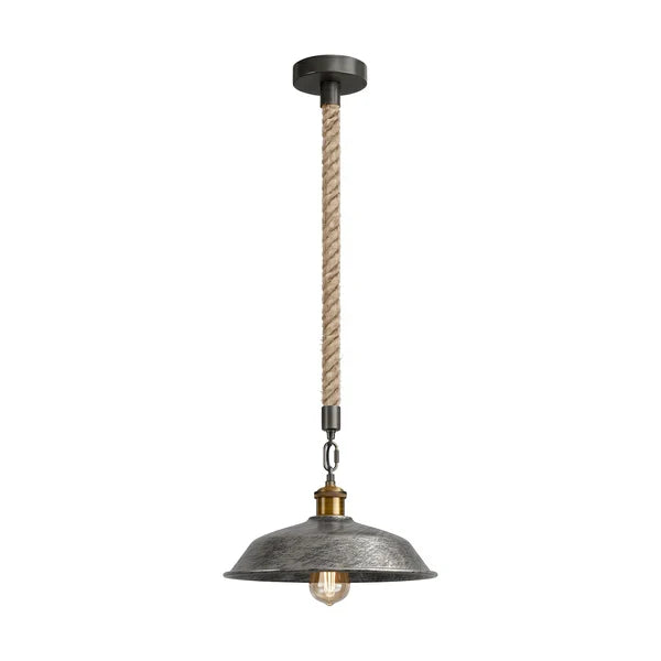 36cm Metal 1M Hemp Light E27 Dimmable Easy Fit ~6787-5