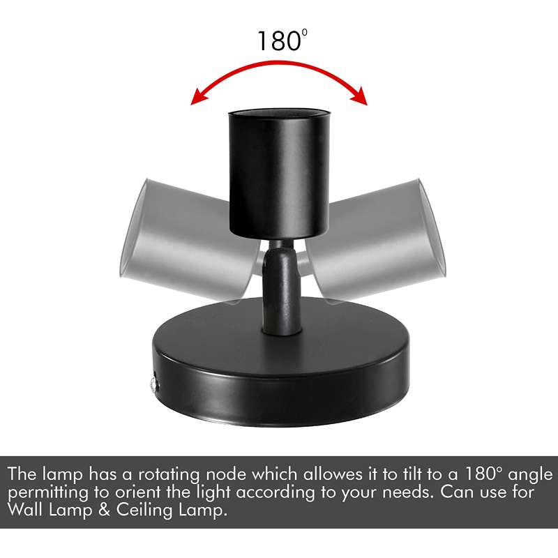 Adjustable E27 Wall Light Black Wall Sconce Lamp ~4737-3