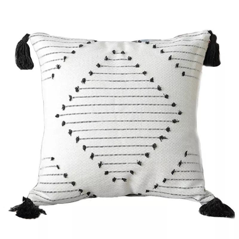 Boho Tassel Style Tufted Square Cushion Covers Home Decoration 45x45cm (18 x 18 Inches)-2