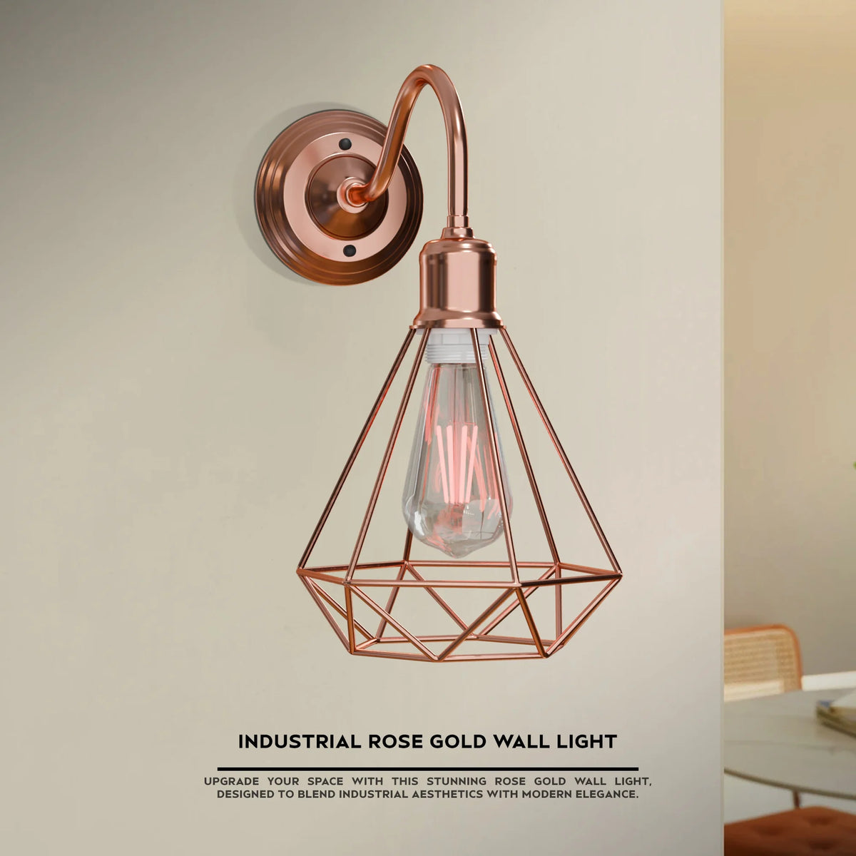 Vintage Wire Cage Wall Sconces Swan Neck Wall Light ~5971-0