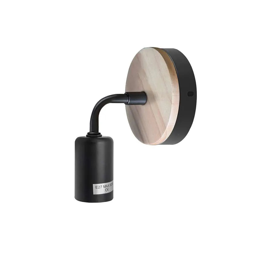 Matt Black Antique brass effect Wired Wall light ~ 5120-8