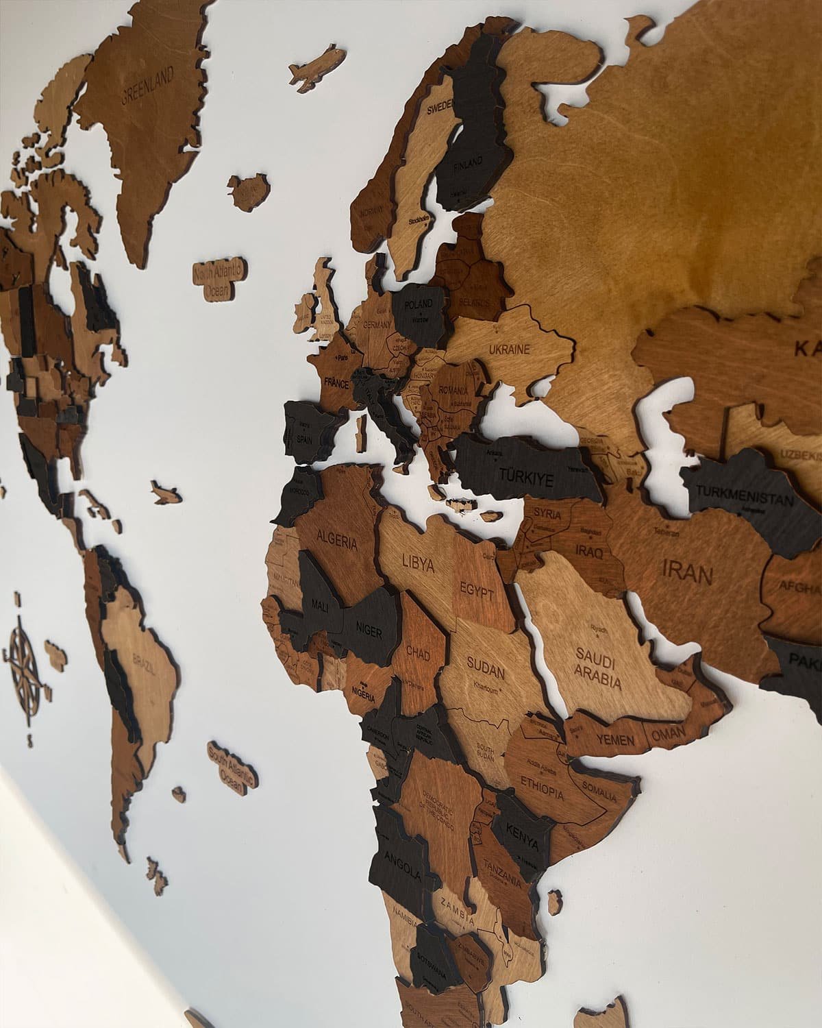 3D world map for wood wall | ESPRESSO-1