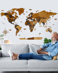 3D world map for wood wall | ESPRESSO-0