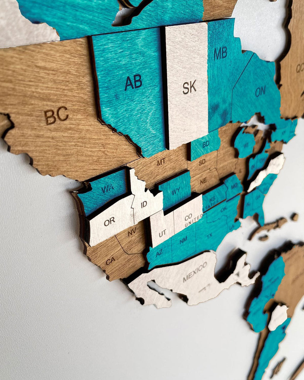 Wooden World Map 3D effect | LAZUR-2