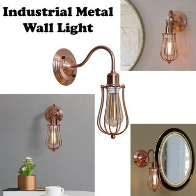 Industrial Metal arm Wall Sconce E27 Copper Light Fixture ~ 6058-2