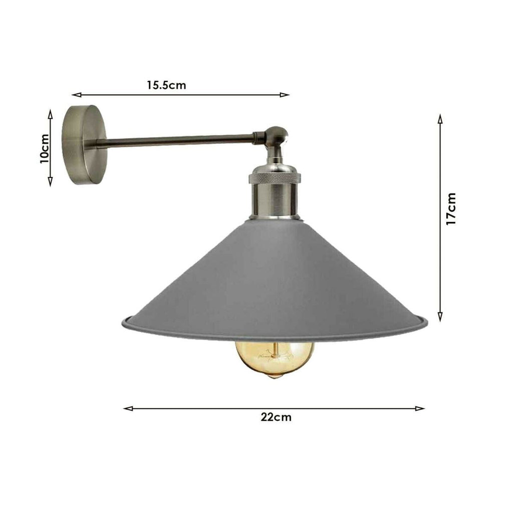 Industrial Grey Colour Wall Lamp Retro Light Vintage Wall Sconce Lights~2313-1
