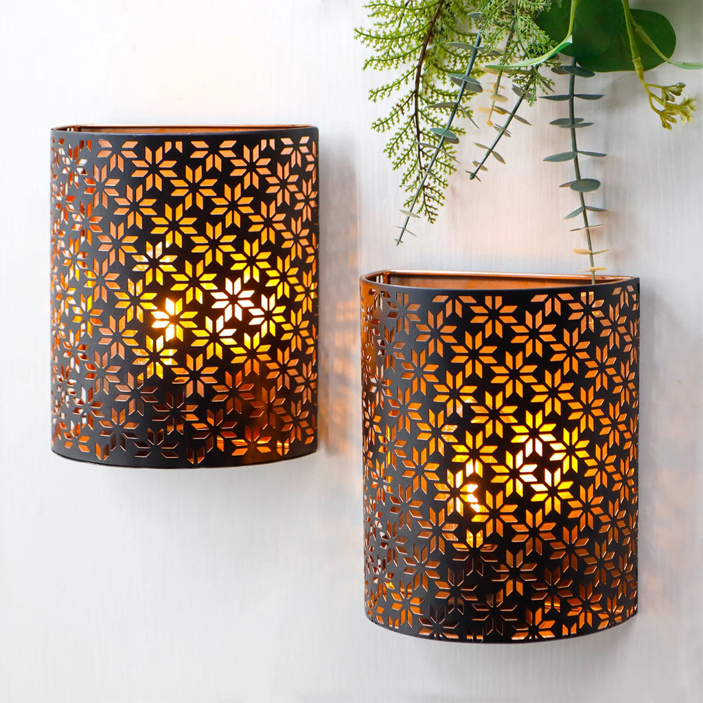 Set of 2-8''H Wall Sconce Lighting Lamps（Snowflake）-3