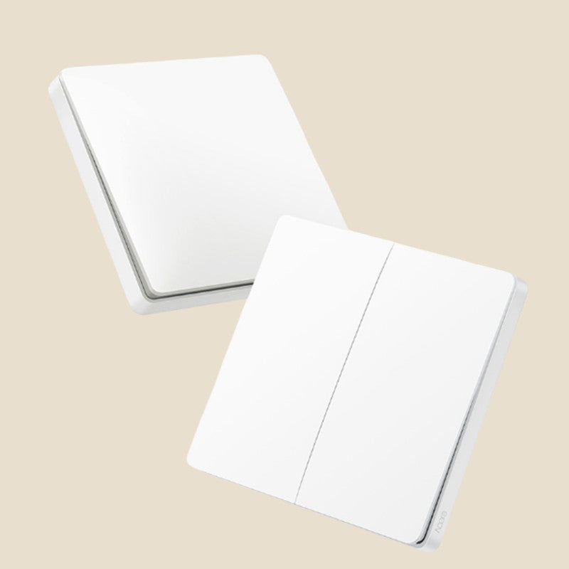 White NovaPulse Aqara wireless smart wall switch, available with one or two buttons
