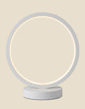 Biała lampa pierścieniowa LED NovaPulse o minimalistycznym designie, idealna jako nowoczesne oświetlenie dekoracyjne.