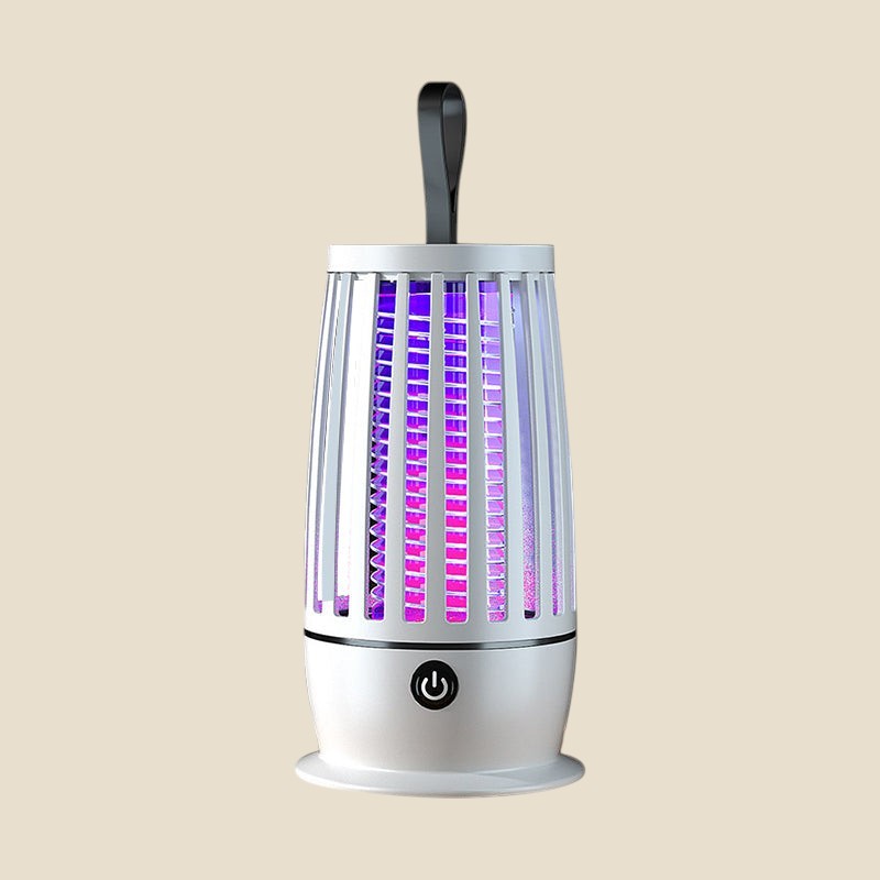Lampa owadobójcza NovaPulse z fioletowym światłem UV, bezchemiczna i ładowana przez USB, idealna do wnętrz.