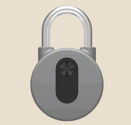 Inteligentna kłódka Bluetooth NovaPulse wykonana z wodoodpornego stopu aluminium w kolorze srebrnym