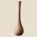 NovaPulse minimalist ceramic bottle-shaped vase in beige with a matte finish