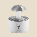 White and grey NovaPulse DropMist umbrella-shaped humidifier with an essential oil diffuser