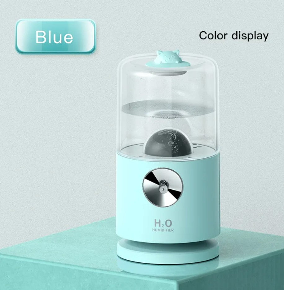 Blue NovaPulse PulseMist 360 smart humidifier with rotating nozzle and clear water tank