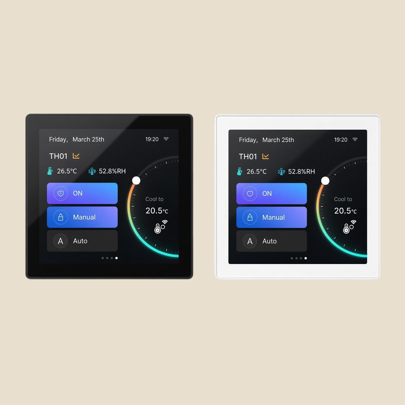 NovaPulse NovaPanel inteligentny panel sterowania Zigbee 3.0 w czarnej i białej obudowie z ekranem dotykowym