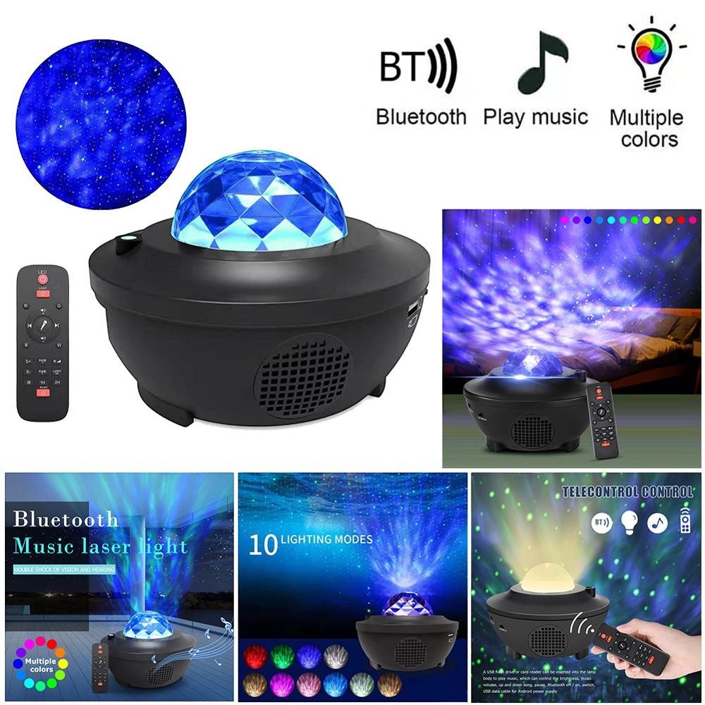 NovaPulse star projector with Bluetooth speaker, multicolour LED lighting and remote control