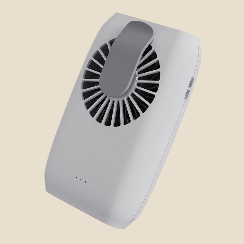 Przenośny wentylator na szyję NovaPulse NeckBreeze Mini w kolorze jasnoszarym z klipsem do mocowania