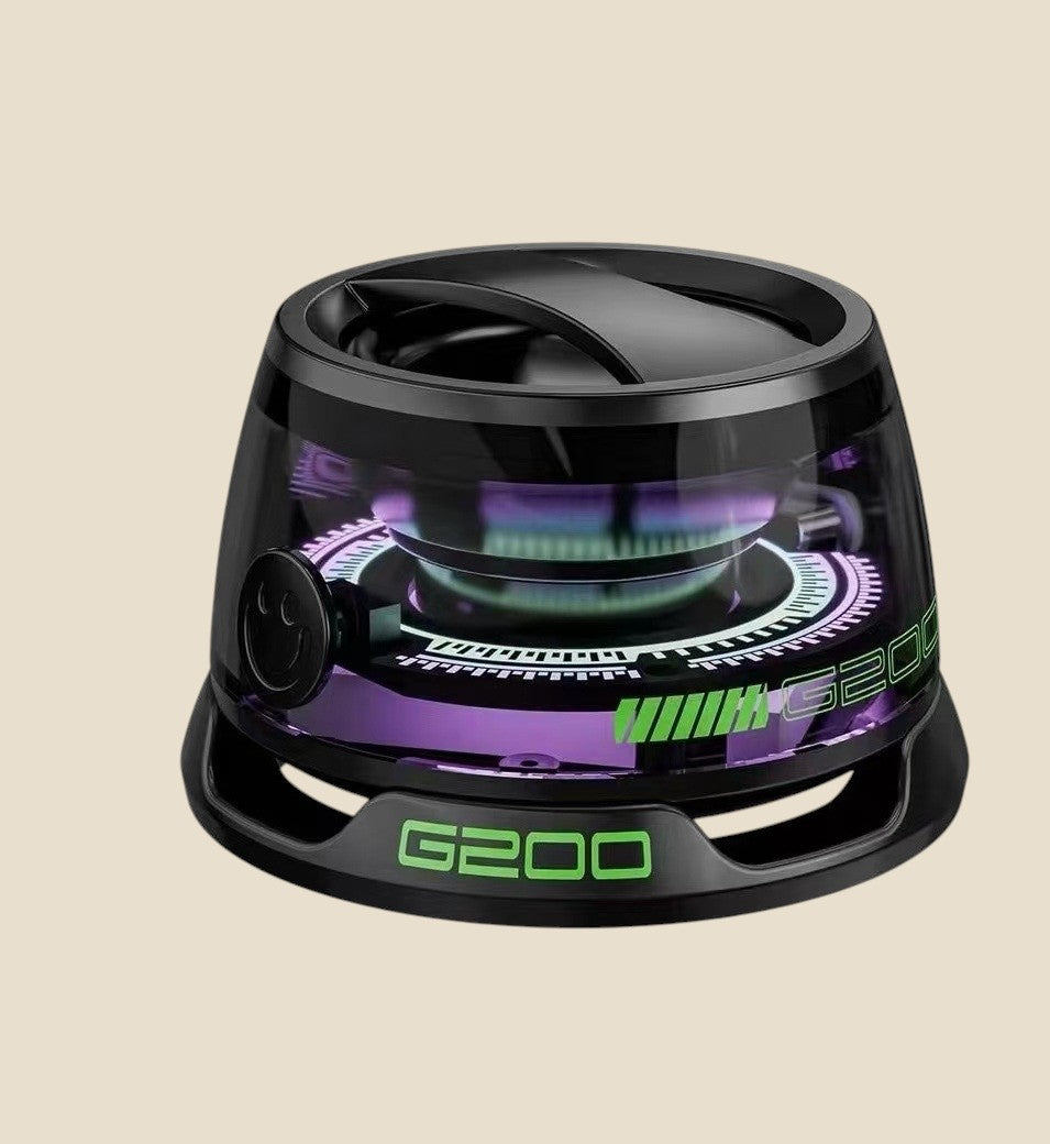 Głośnik Bluetooth NovaPulse PulseBeat z podświetleniem LED, czarną obudową i zielonymi akcentami G200