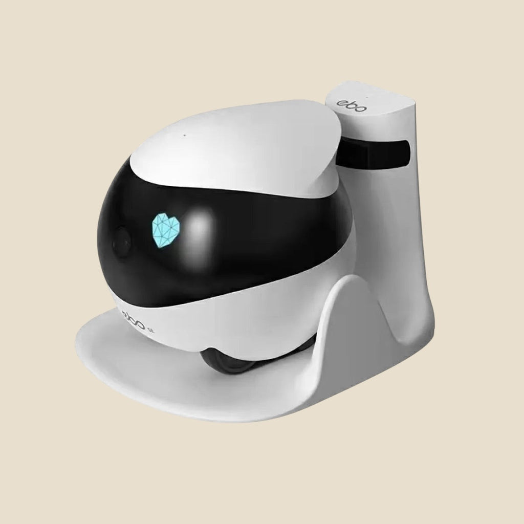 NovaPulse RoboWatch black and white monitoring robot with HD camera and charging dock