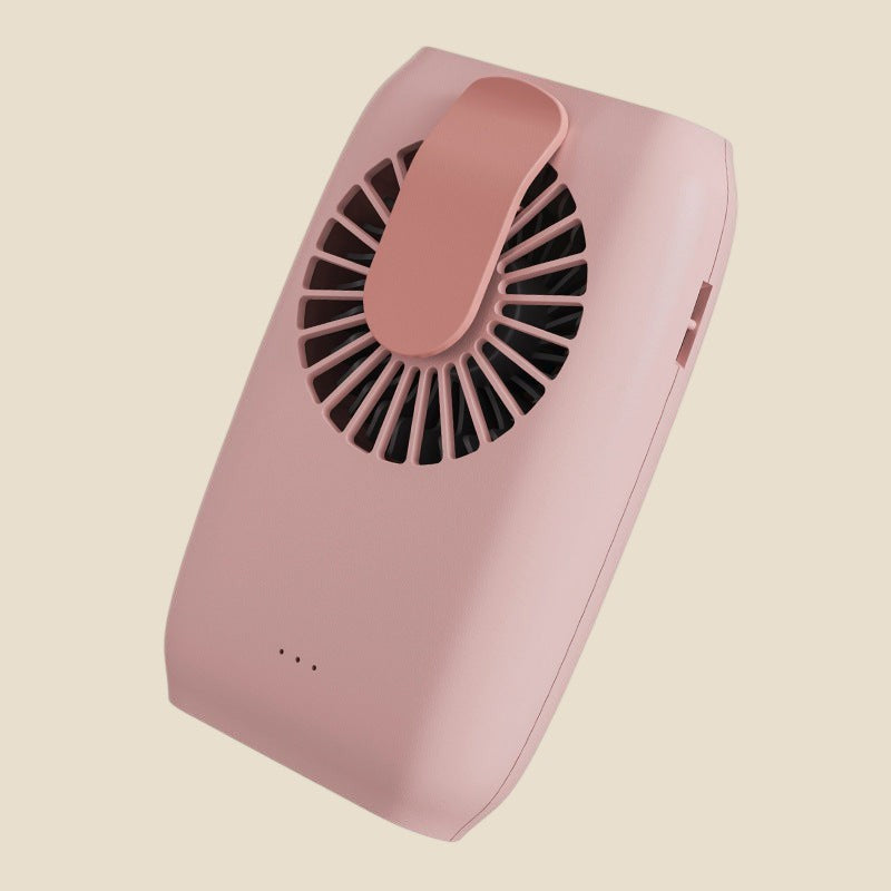 Różowy wentylator na szyję NovaPulse NeckBreeze Mini z cichym nawiewem i ładowaniem USB