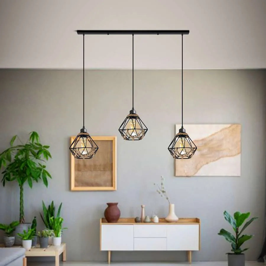 Industrial 3-Light Cage Pendant Hanging Light E27 ~ 5133