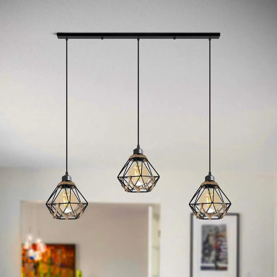 Industrial 3-Light Cage Pendant Hanging Light E27 ~ 5133