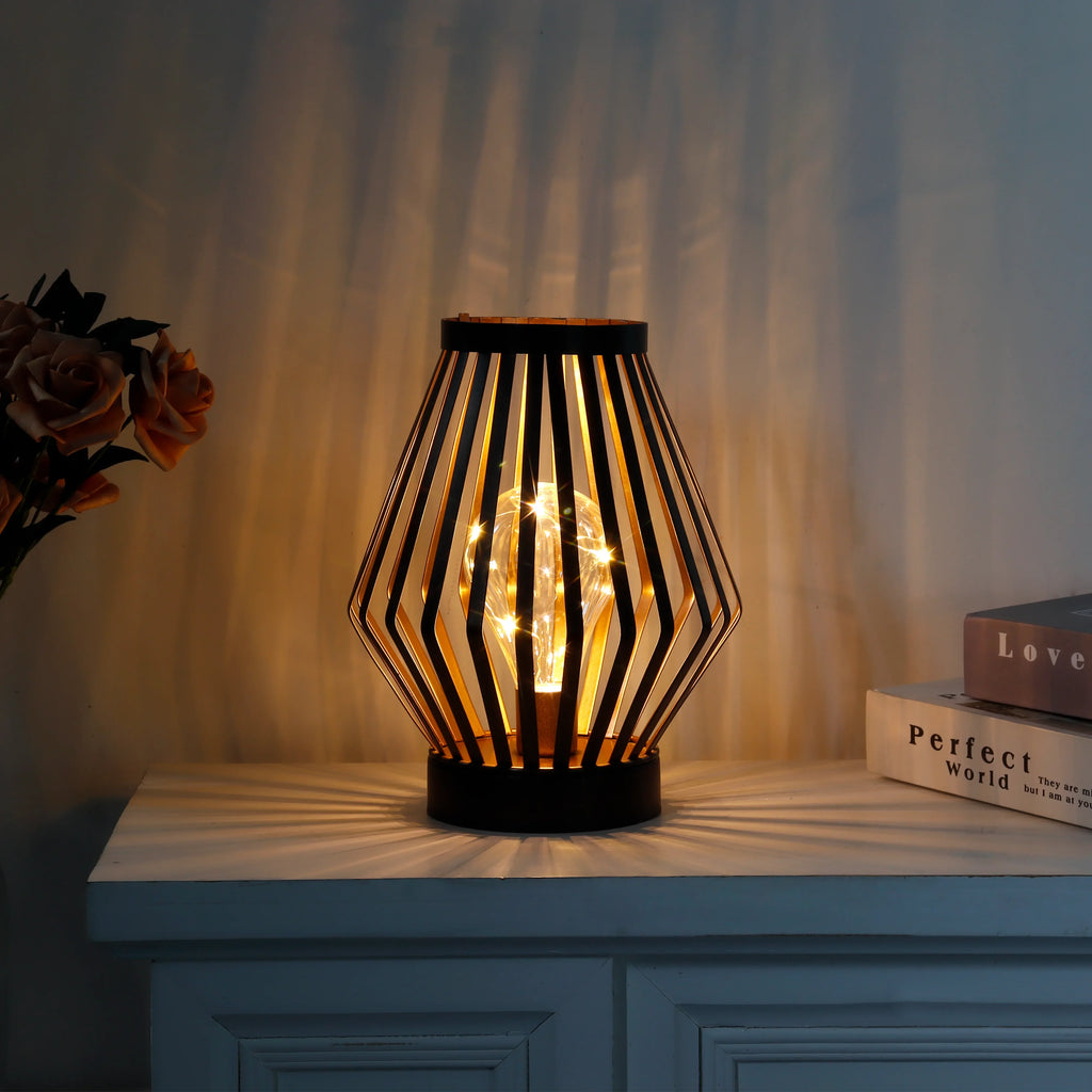 8.7”H Tall Battery powered table lamp(Diamond)-4