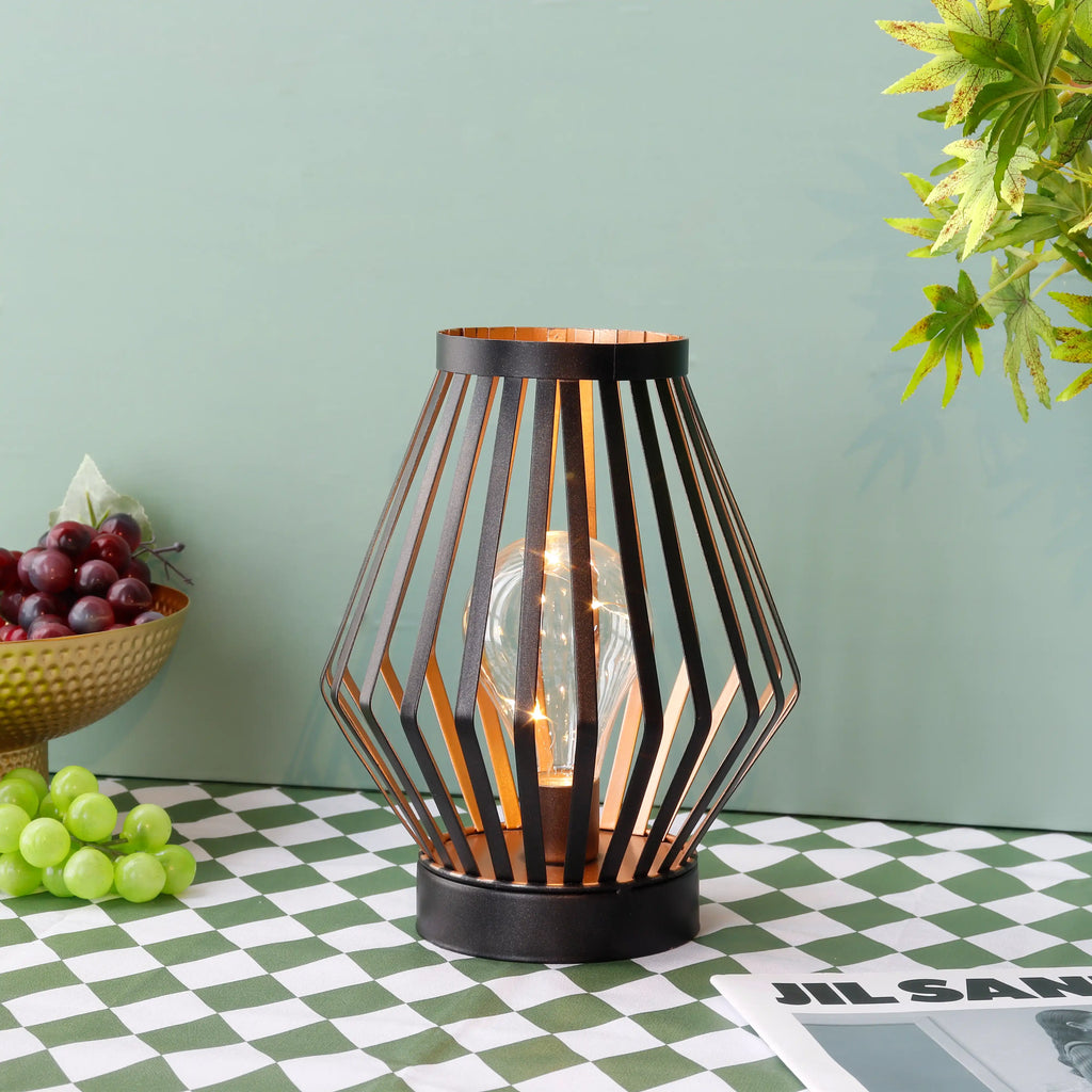 8.7”H Tall Battery powered table lamp(Diamond)-3