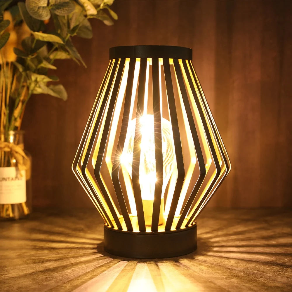 8.7”H Tall Battery powered table lamp(Diamond)-0