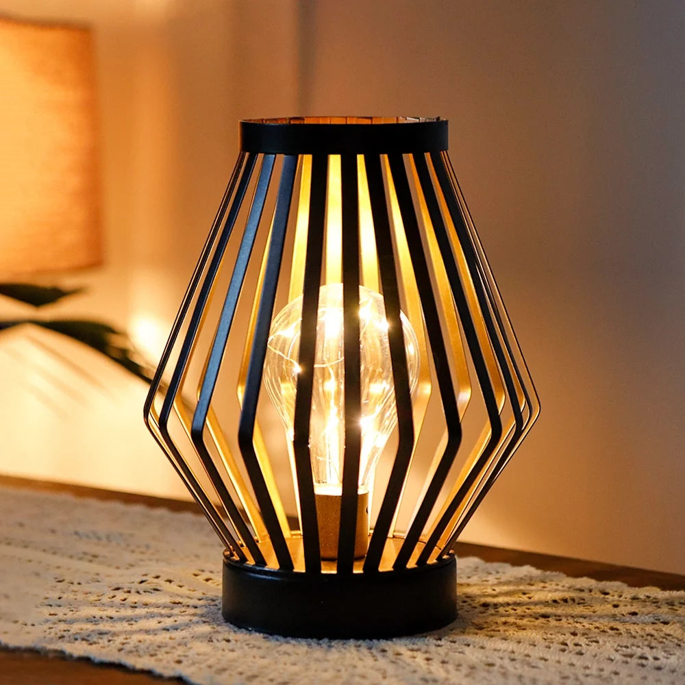 8.7”H Tall Battery powered table lamp(Diamond)-1