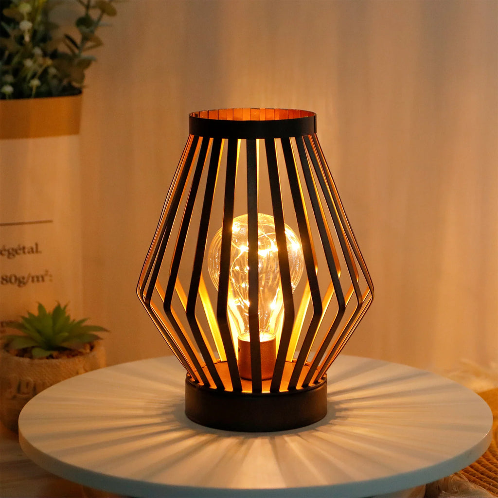 8.7”H Tall Battery powered table lamp(Diamond)-2