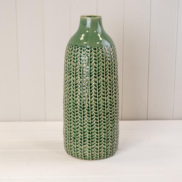 Green Ceramic Vase (37.5cm) BD14.5 x H37.5cm-1