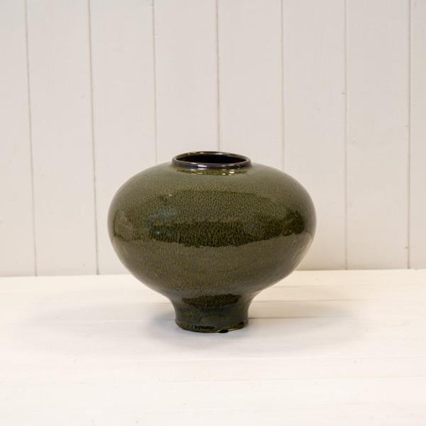 Green Ceramic Round Vase-1