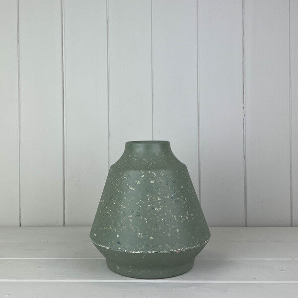 Earthy Sage Bamboo Terazzo Skandi Vase 18cm-1