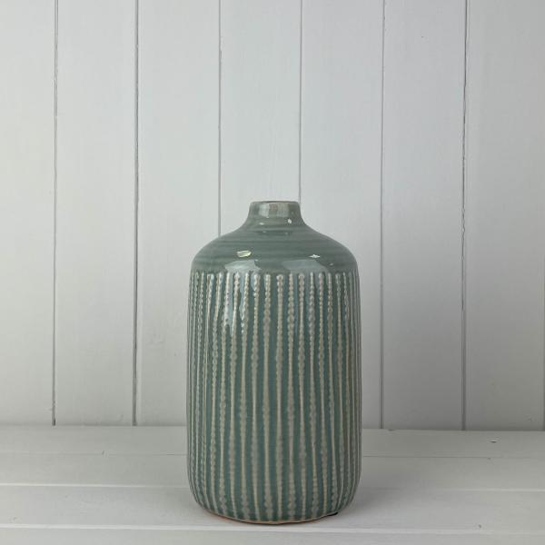 Ceramic Indented Flower Vase H23.5cm D13.5cm-1