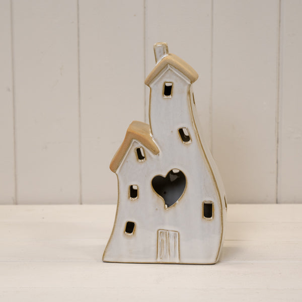 Stone Glazed Ceramic Twin House Ornament-1