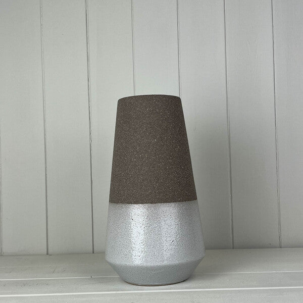 Textured Mocha Ceramic vase-1
