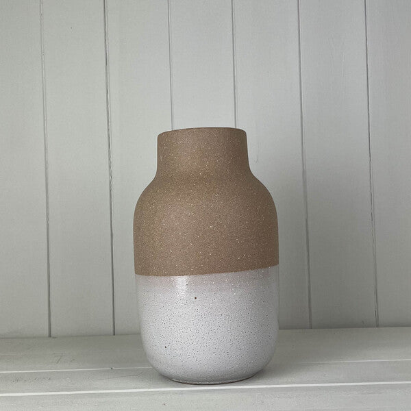 Textured Taupe Ceramic vase-1