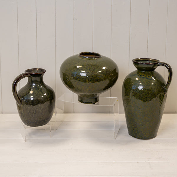 Green Ceramic Round Vase-3