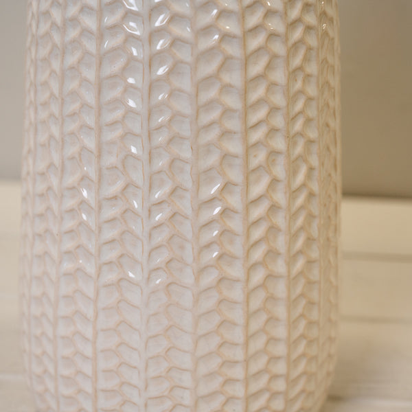 White Ceramic Vase (28.5cm) BD12.8 x H28.5cm-4