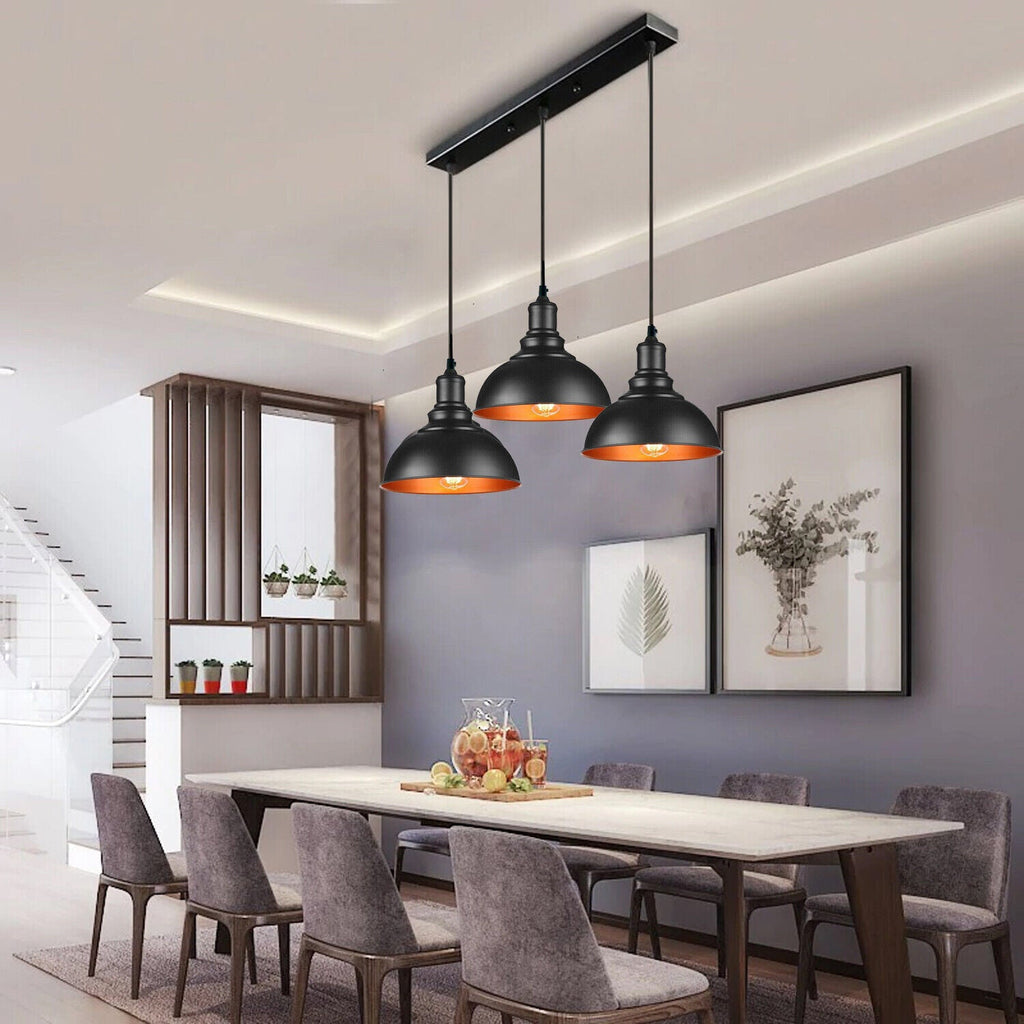 3 light Black Industrial Hanging Ceiling Pendant Lights~5264-3