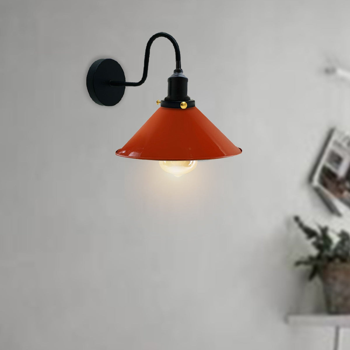 22cm Cone Metal Shade Wall Light Sconce ~3487-6