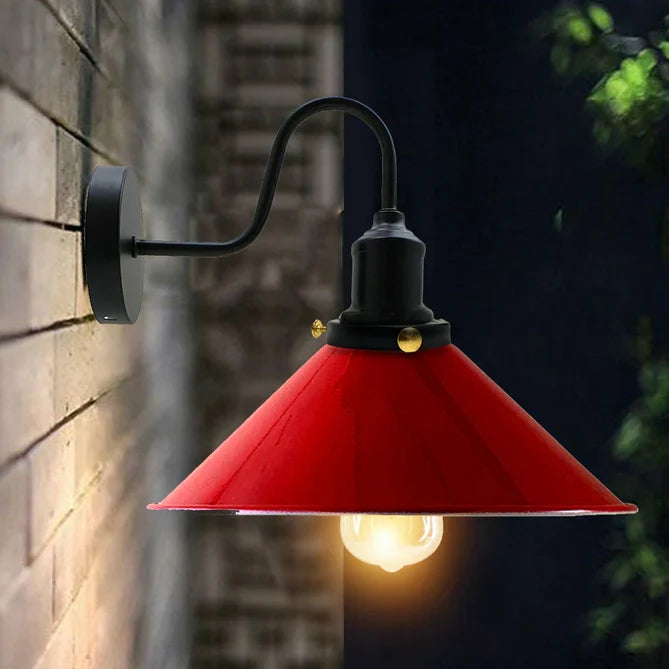Modern Retro Industrial Red Colour Wall Mounted Lights Rustic Sconce Lamps Fixture~2480-0
